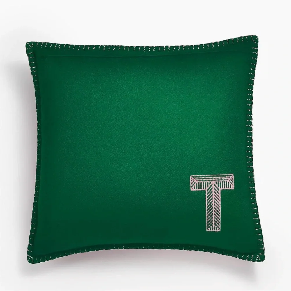 Tiffany & Co. Pink and Green Accent Pillow